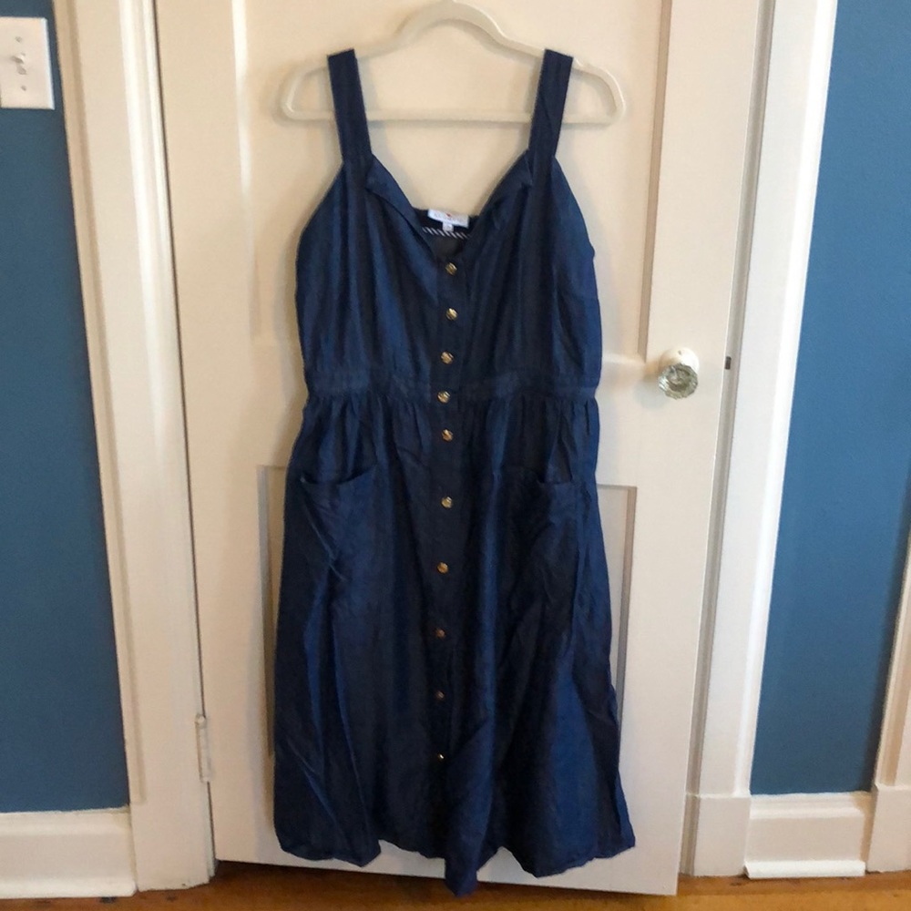 Altered chambray Draper James x Eloquii dress
